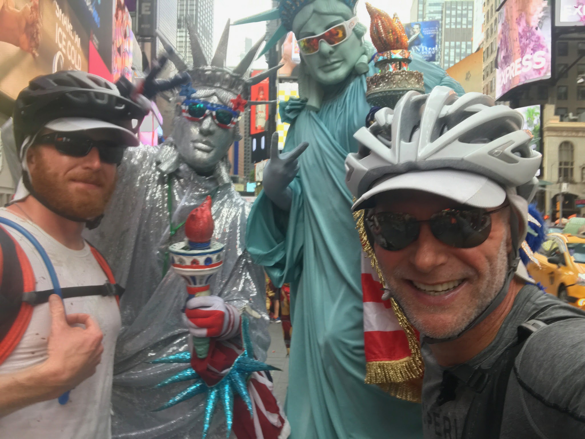 Picture after running, rollerblading, and riding bicycles from the Santa Monica Pier to Times Square